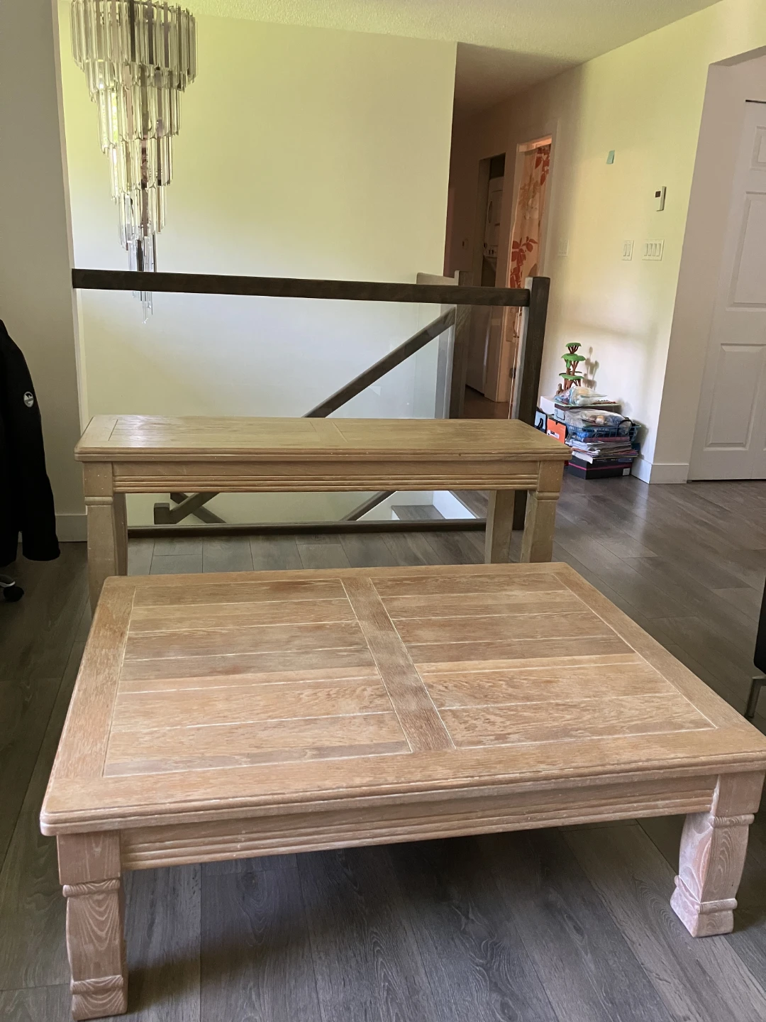 Ethan Allen Solid Wood Sofa / Console Table – Light Oak - photo 3