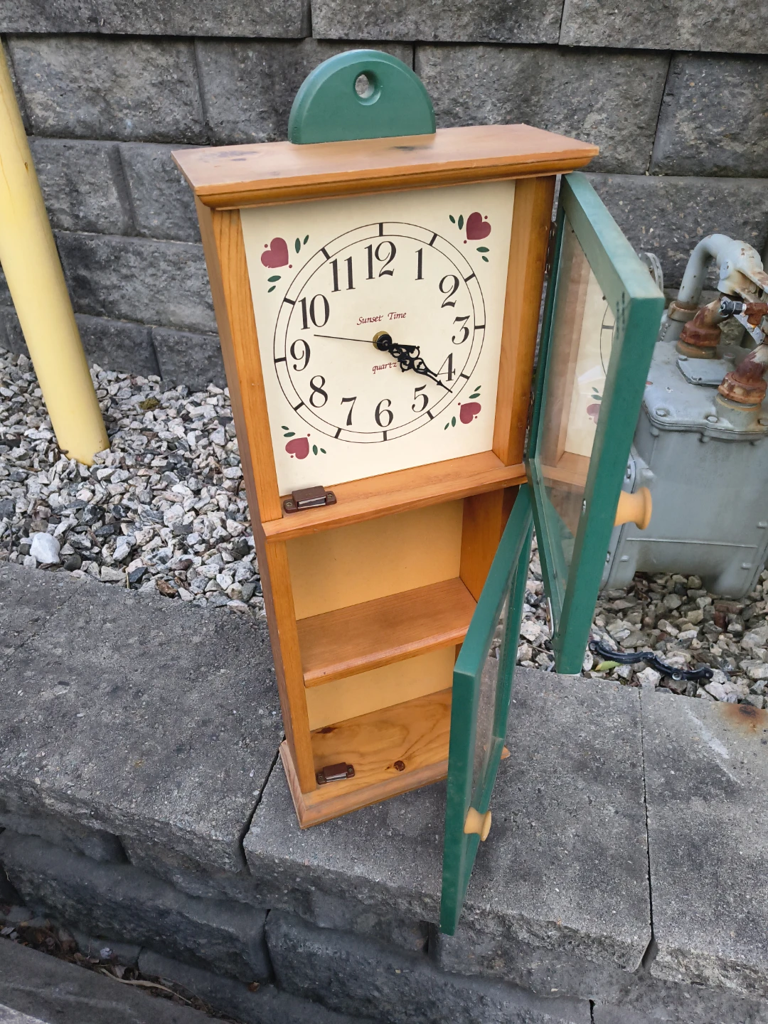 Clock cabinet vintage pine - photo 2