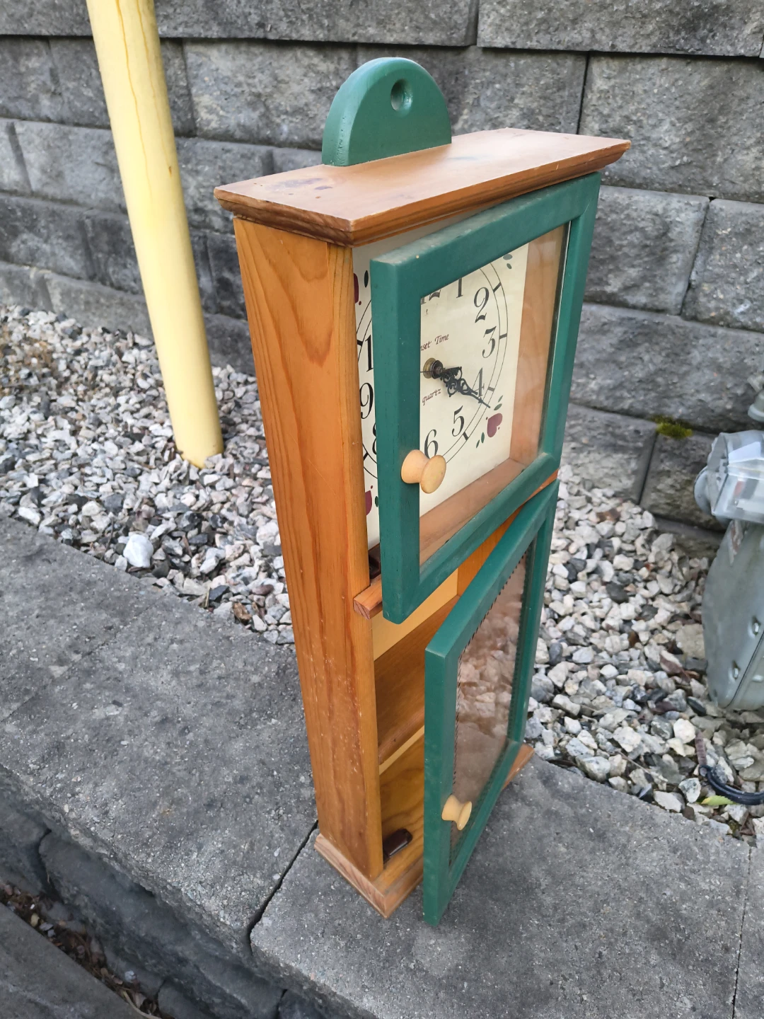 Clock cabinet vintage pine - photo 4
