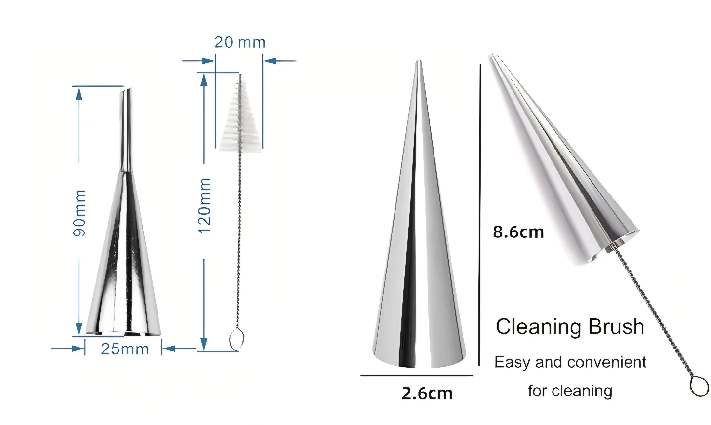 Stainless Steel Cream Horn Molds