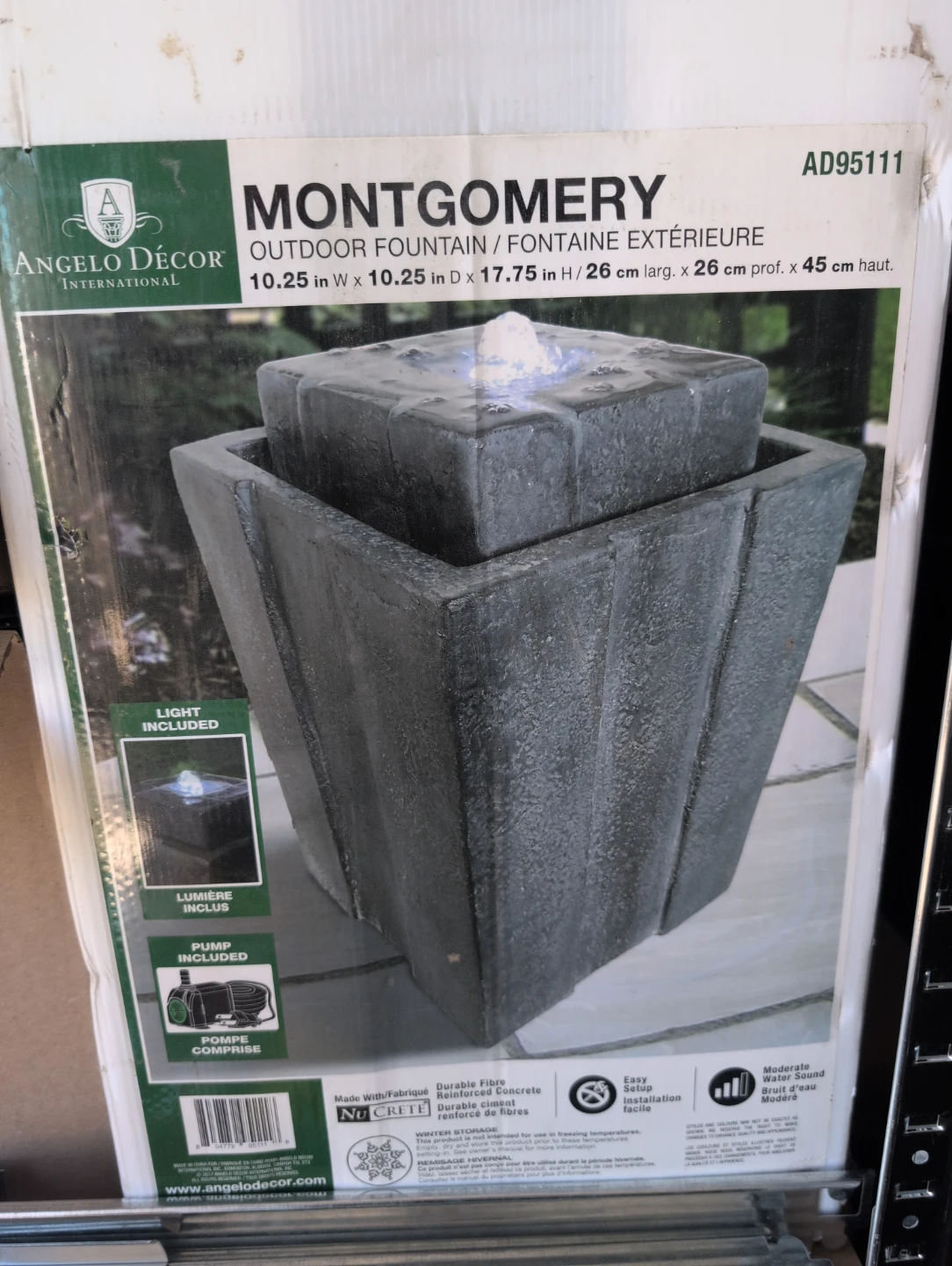 Angelo Decor Montgomery Outdoor Fountain
