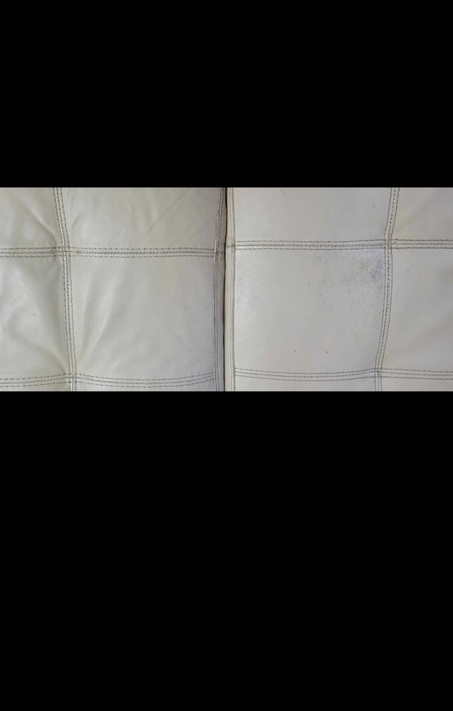 Cream Leather Loveseat Sofa - photo 4