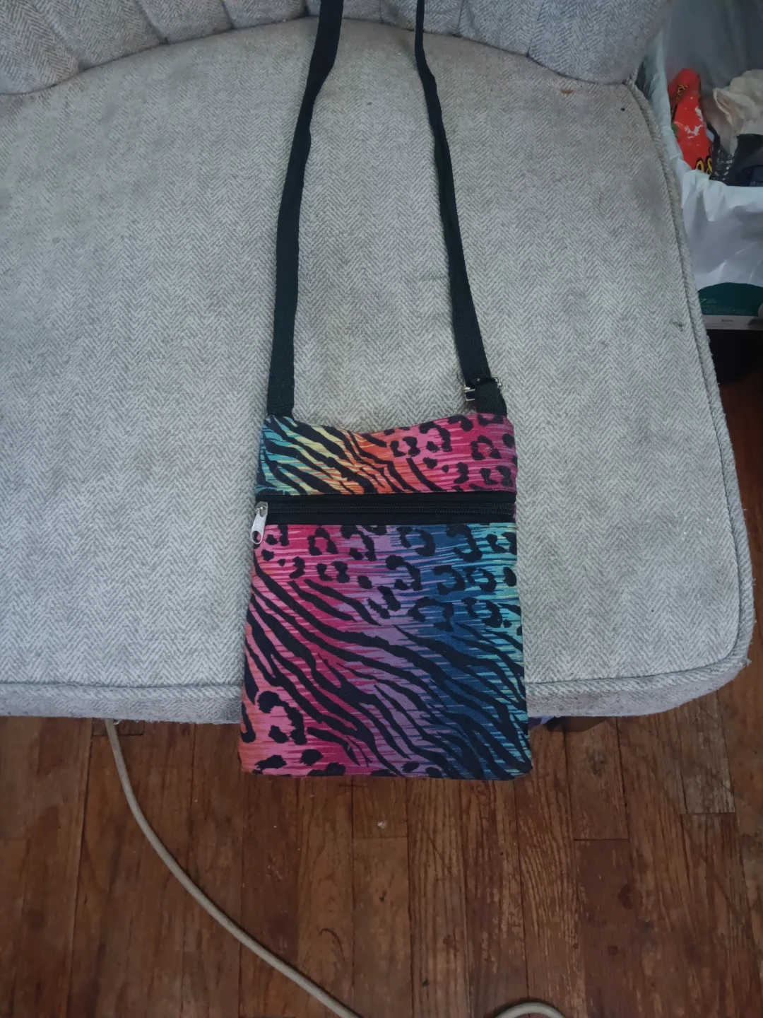 Crossbody Purse with Rainbow Animal Print