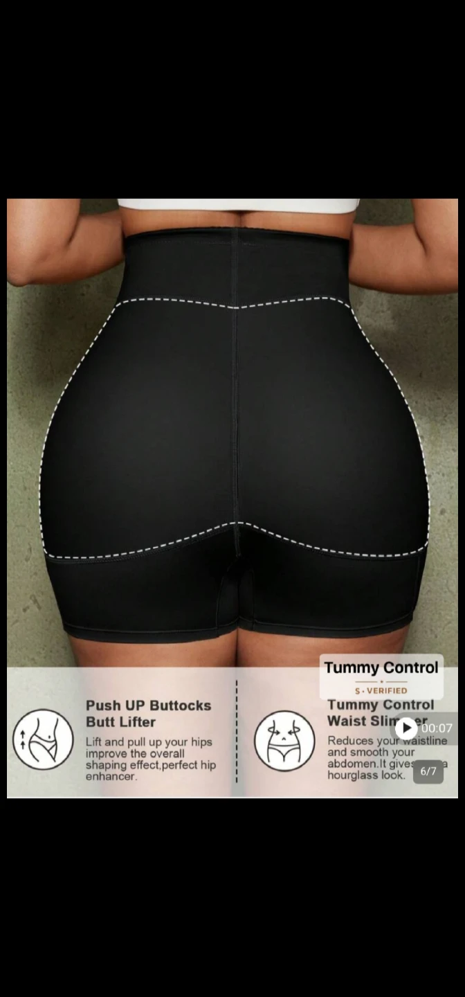 Black High-Waisted Butt Lifter Shorts - photo 3