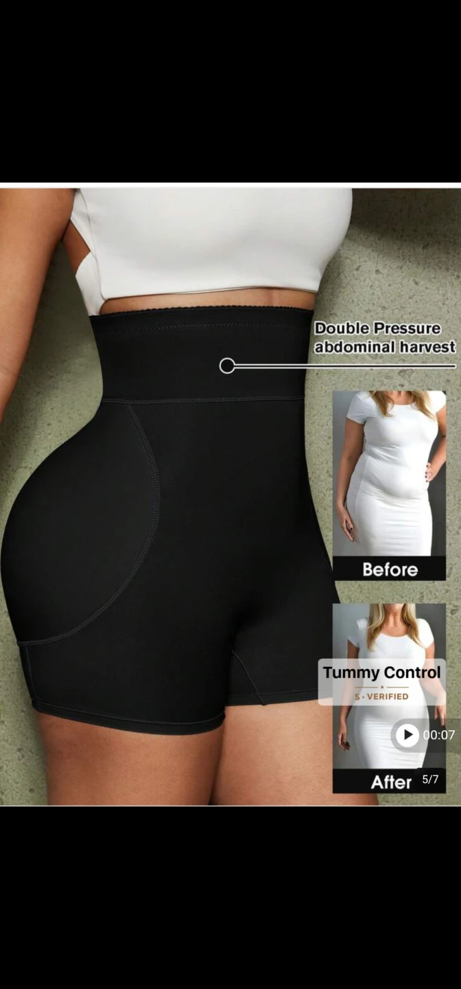 Black High-Waisted Butt Lifter Shorts - photo 4