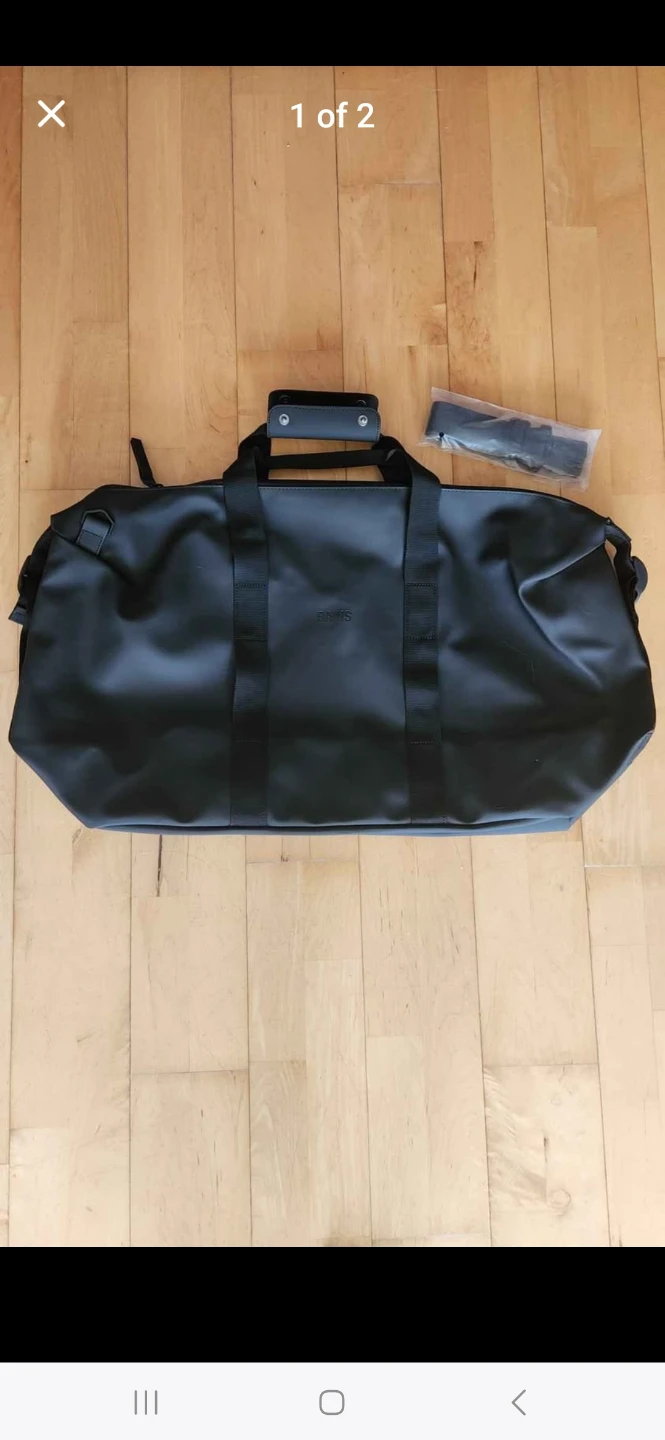 Rains Black Hilo Weekend Waterproof Duffel Travel Bag (New)