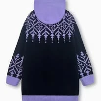 Black and Lilac Fair Isle Knit Cardigan