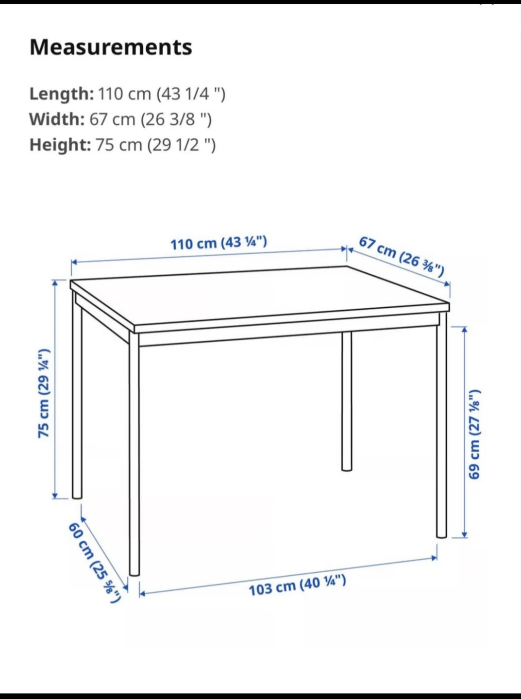 Ikea SANDSBERG Black Dining Table - photo 2