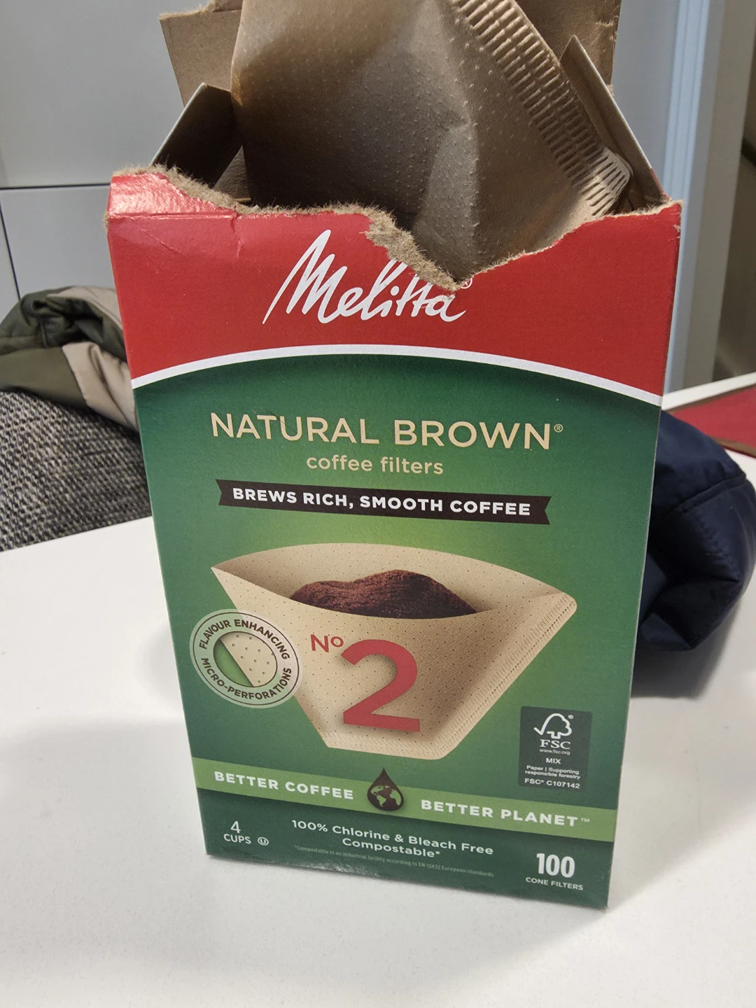 Melitta Natural Brown Coffee Filters - Size 2