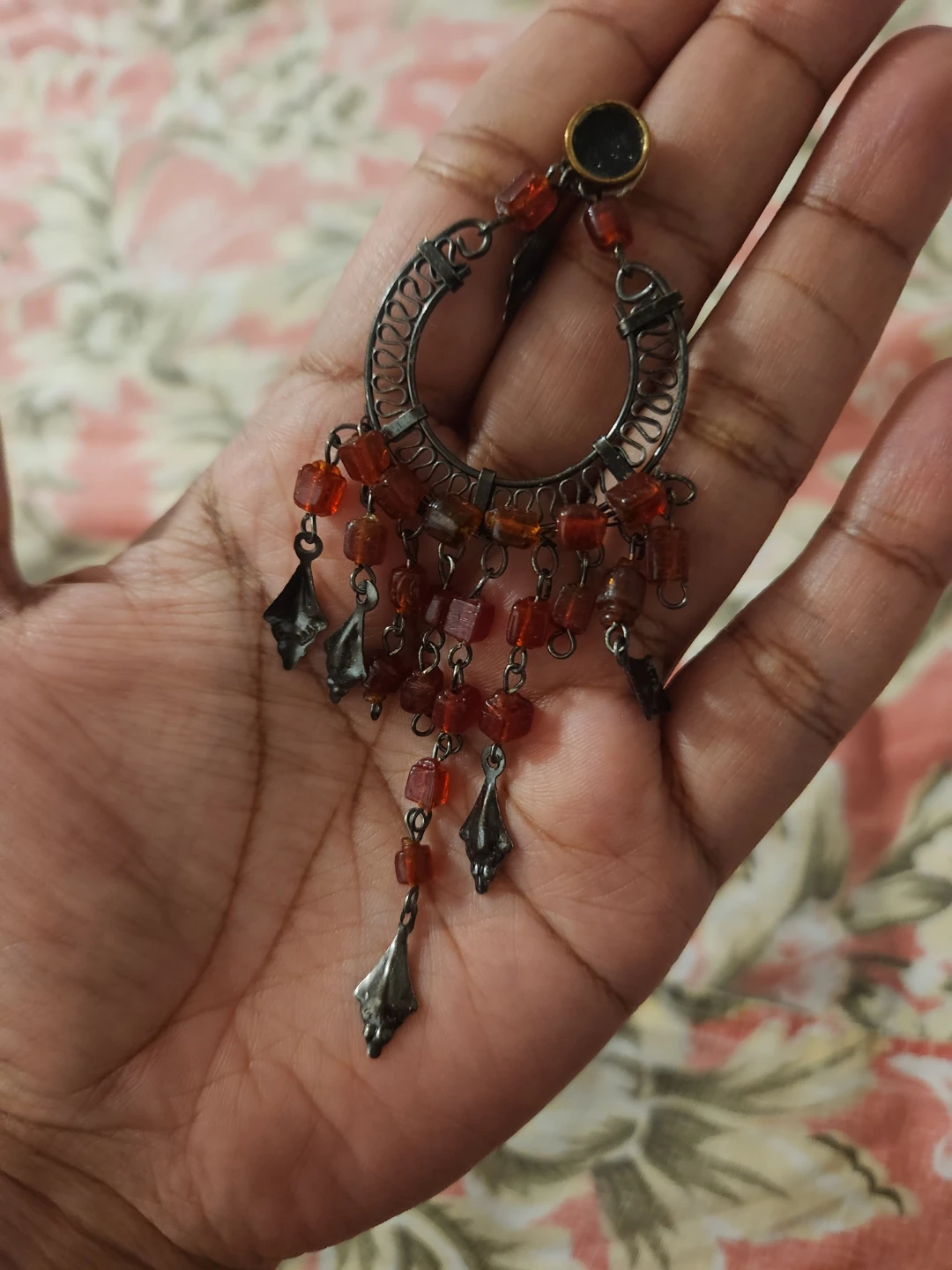 Red Beaded Chandelier Earring ⚽