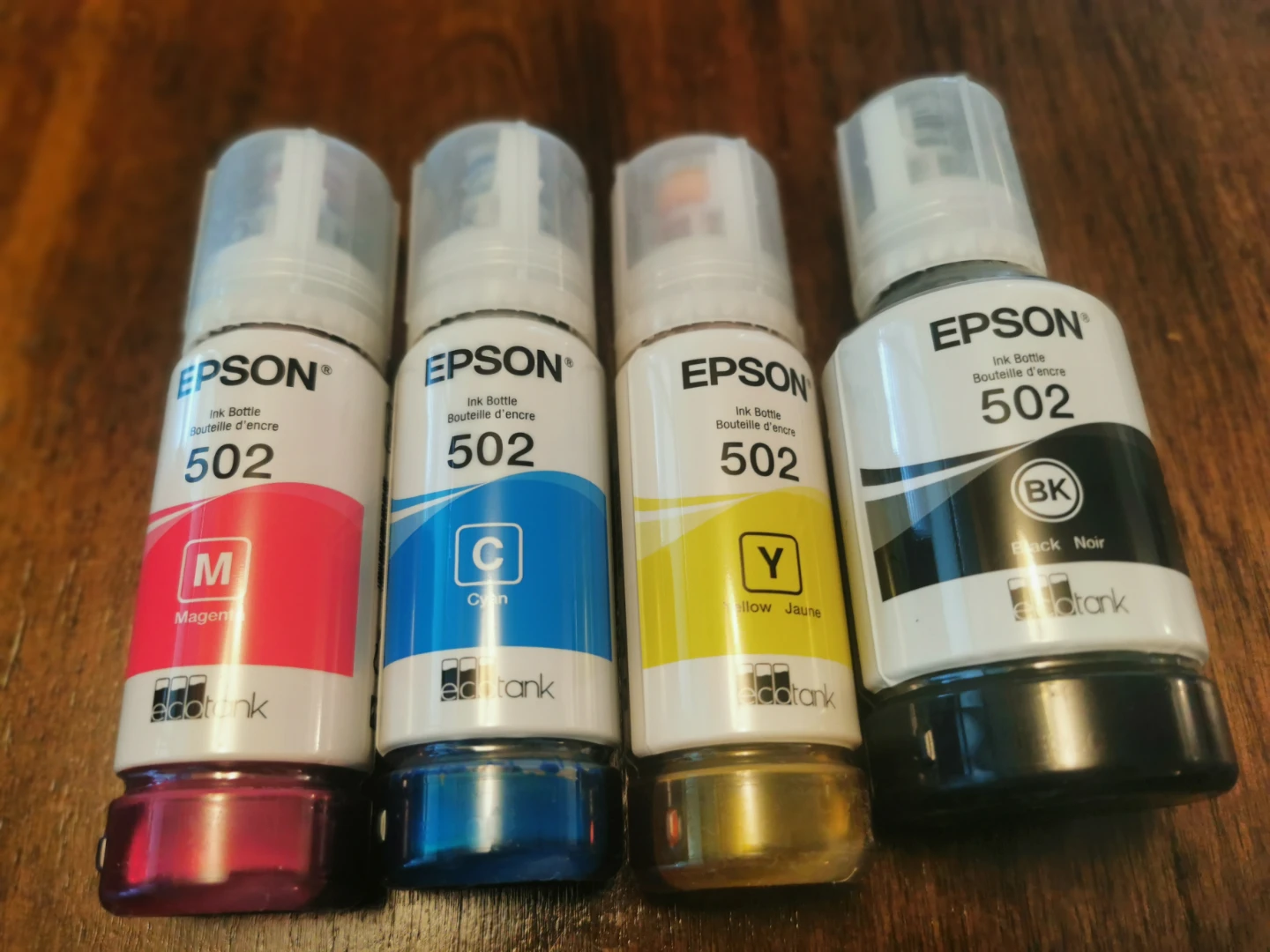 Epson 502 Ink Bottles - Magenta, Cyan, Yellow, Black