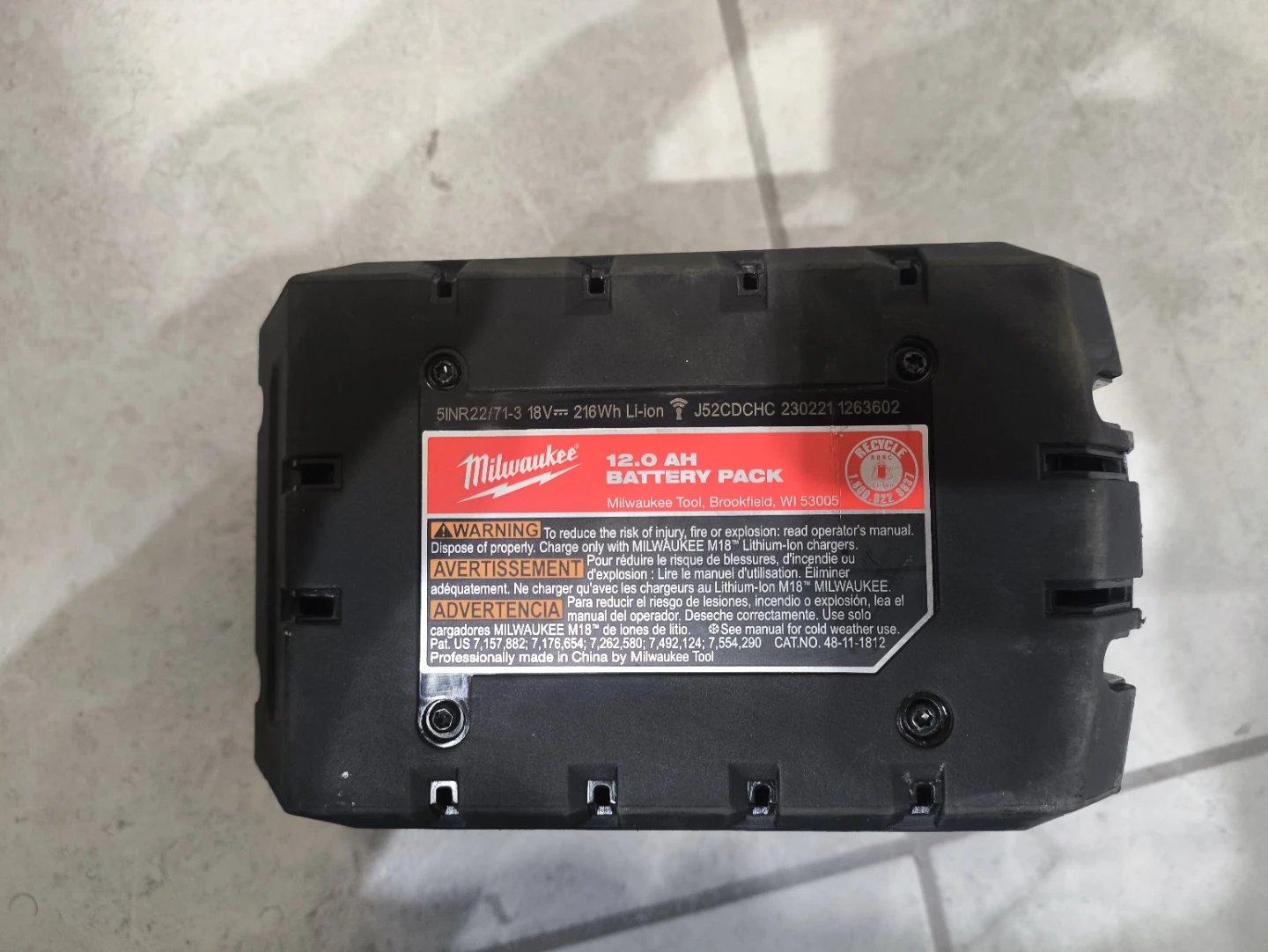 Milwaukee M18 REDLITHIUM HIGH OUTPUT HD12.0 Battery - photo 2