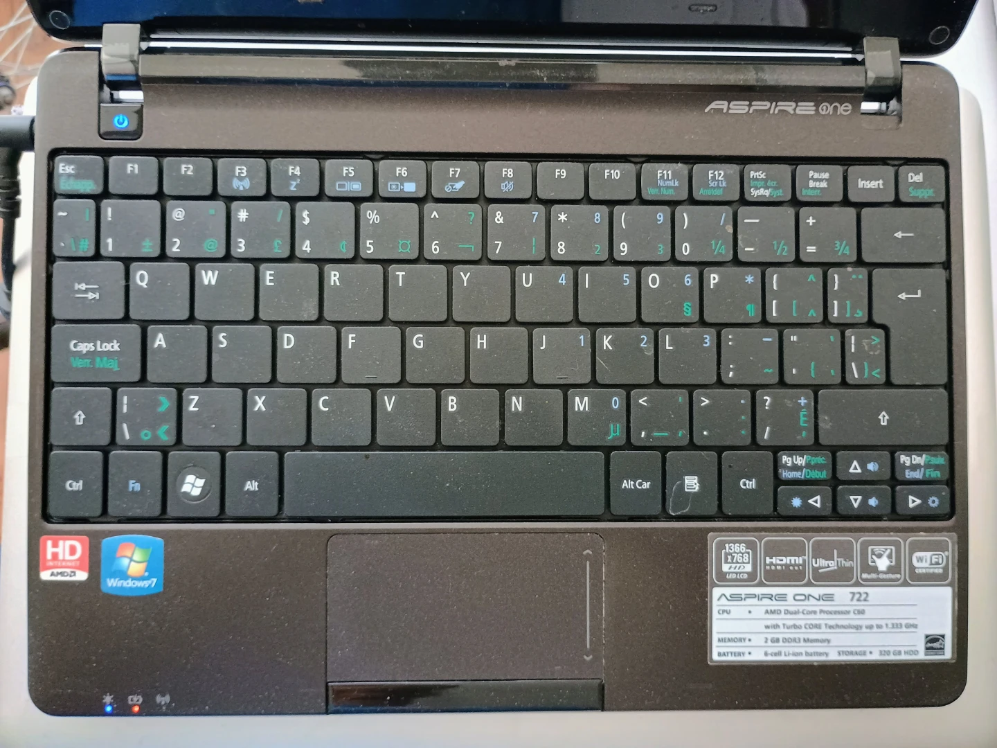 ⚽  Acer Aspire One 722 Laptop - photo 3