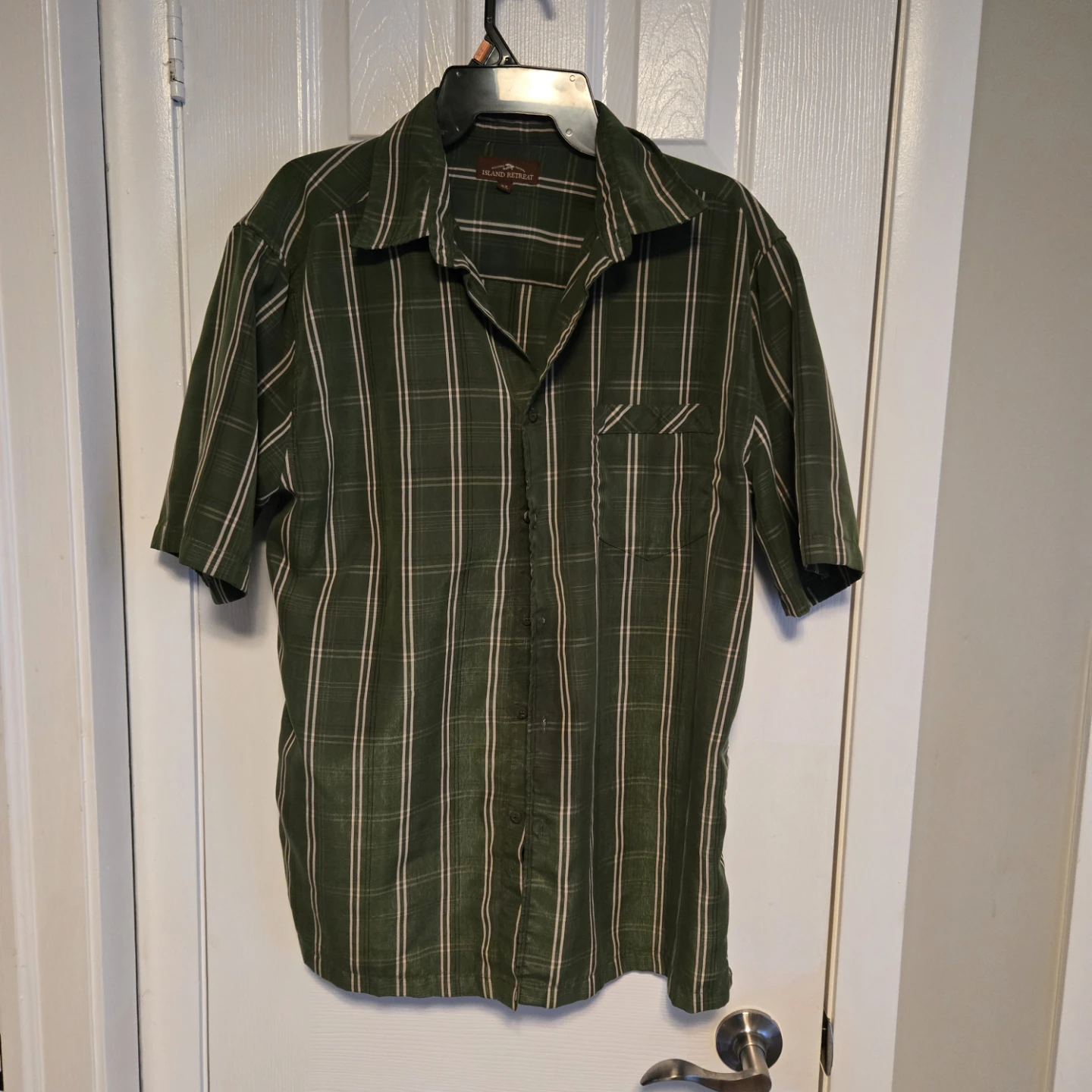 Island Green Men's Plaid Short Sleeve Shirt