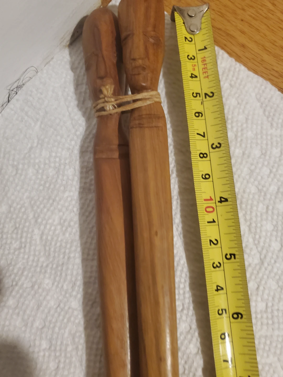 Wooden Salad Servers with Carved Figures - photo 5