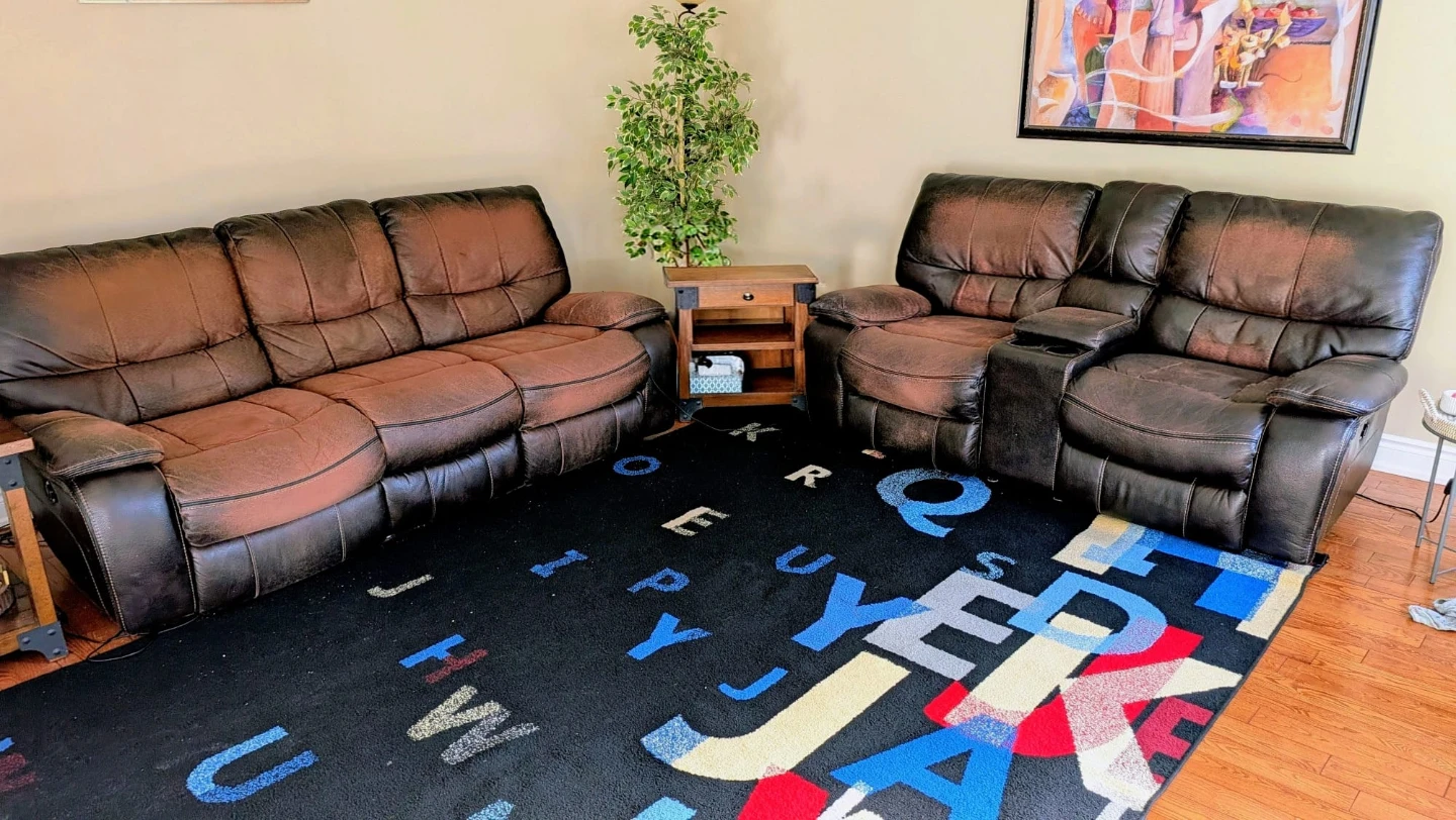 Recliner Sofa -5 piece with 2 Loveseat with 2 Cup Holders