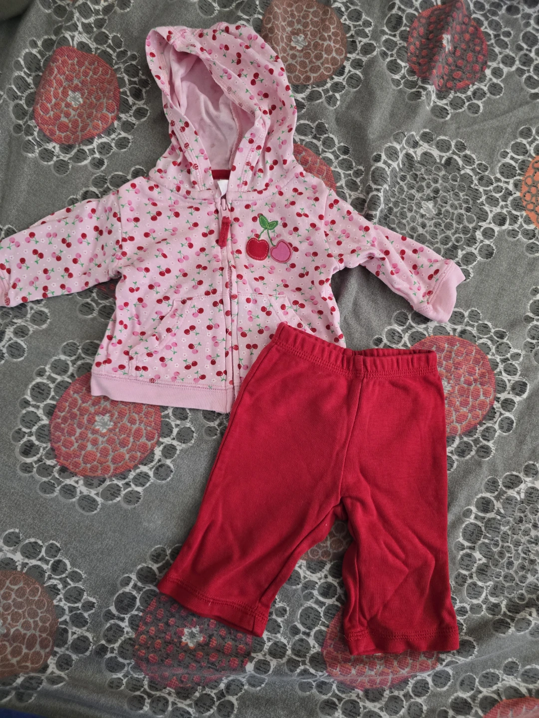 ⚽️ Baby Girl Cherry Hoodie and Pants Set