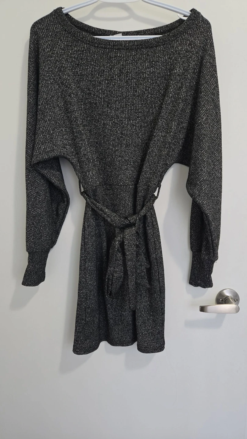 Knit Sweater Dress with Belt