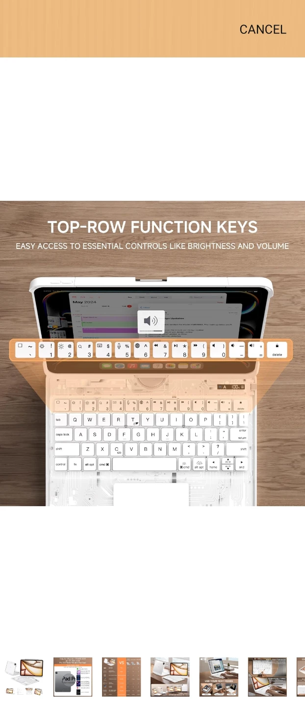 White Folio-Style iPad Keyboard Case with Touchpad