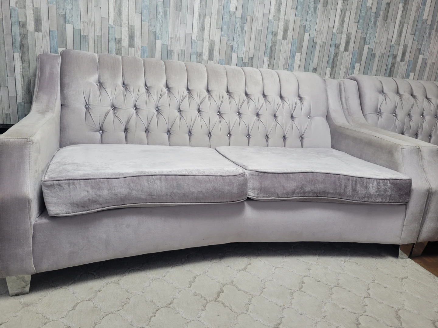Velvet Tufted Sofa and love seat - photo 2