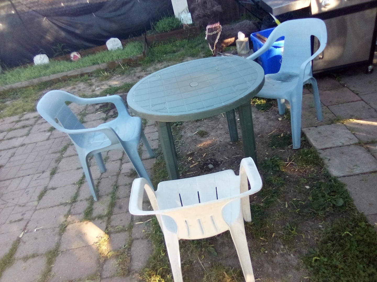 Plastic patio table and chairs set