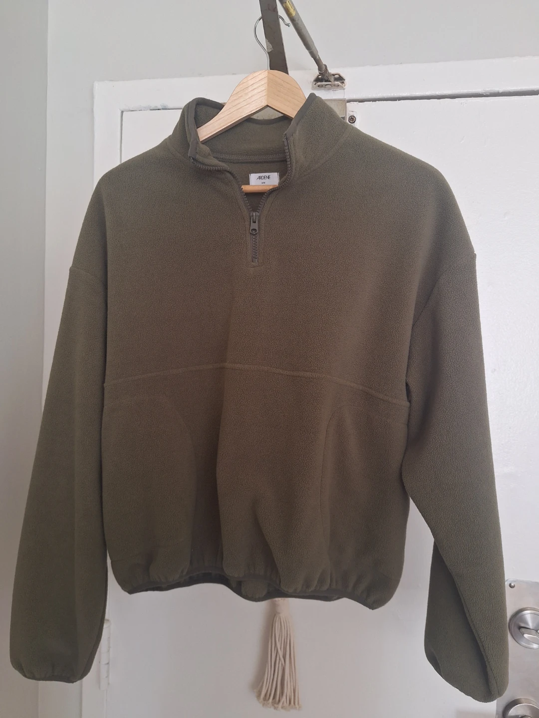 Ardene Fleece 1/4 Zip Pullover Sweater Olive Green