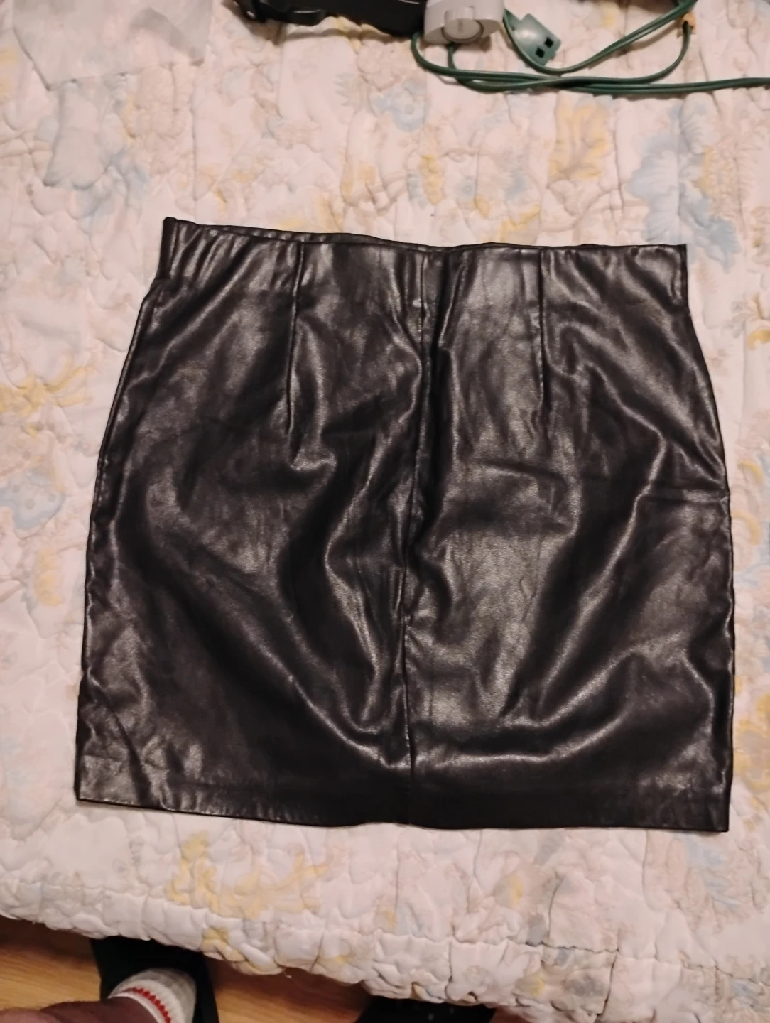 Dynamite Black Faux Leather Mini Skirt