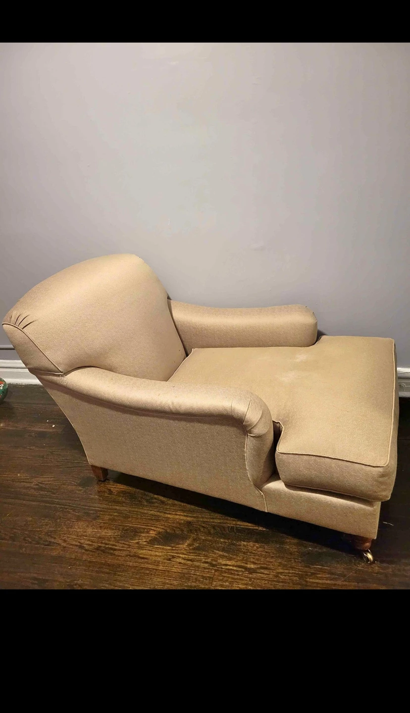 Beige Armchair Chaise Lounge