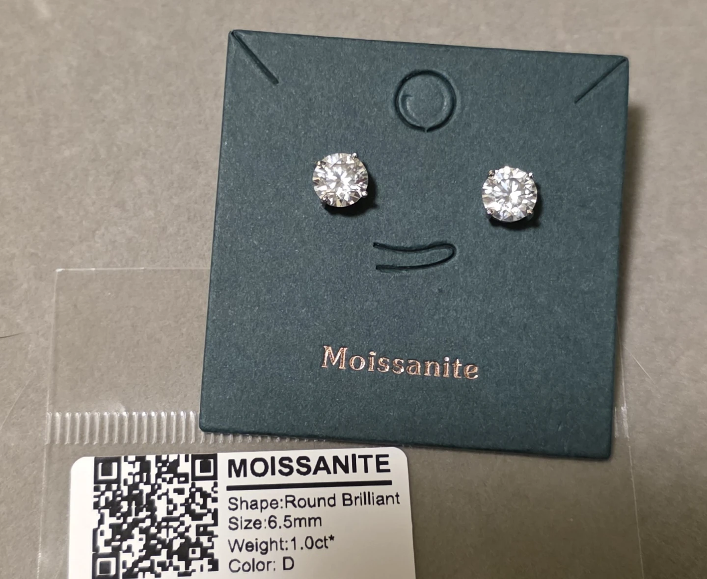 Moissanite Round Brilliant Stud Earrings