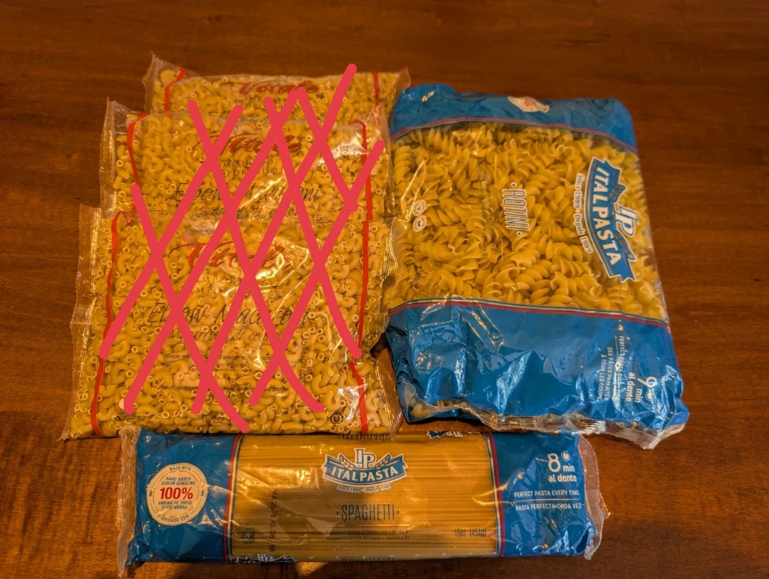 3x Vitale Elbow Macaroni & Italpasta Rotini & Spaghetti