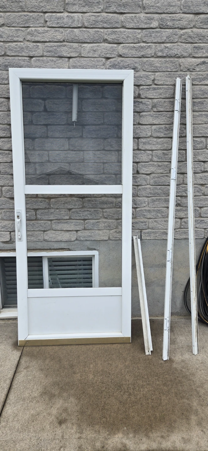 White Screen Door with Frame Pieces