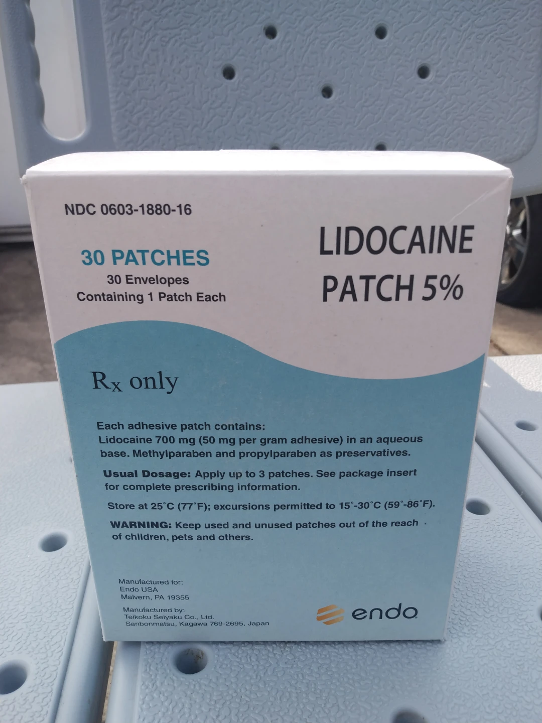 Endo Lidocaine 5"1/2 x 4" Patches 5% - 30 Patches Max strength