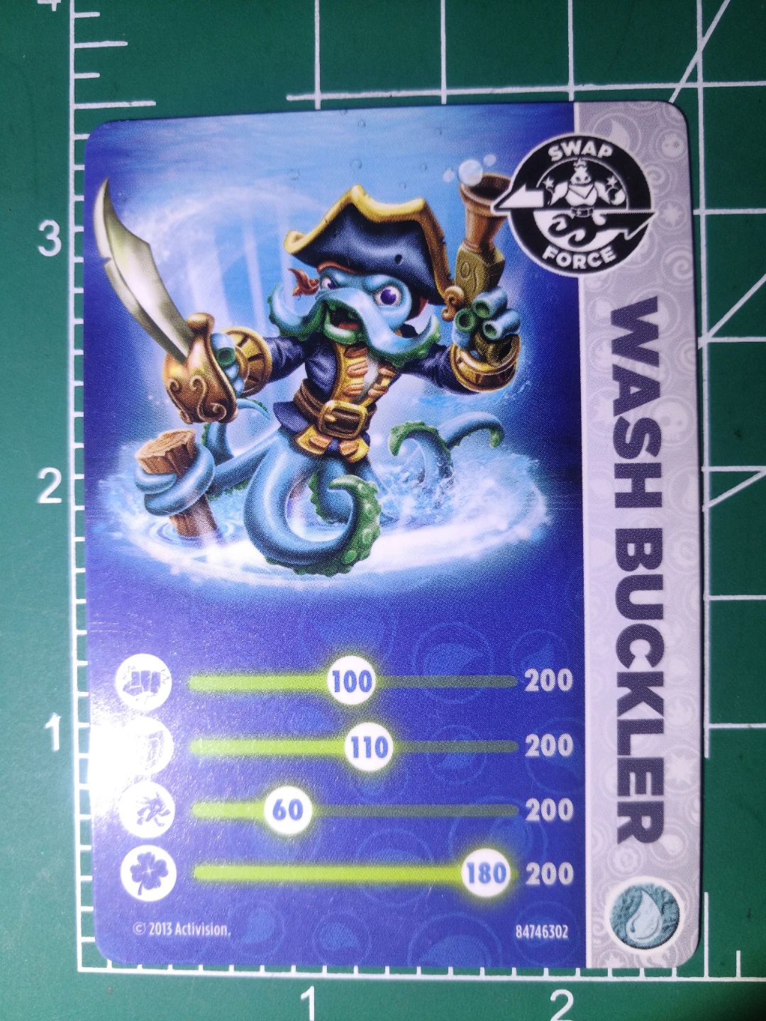 Skylanders Swap Force Wash Buckler Trading Card