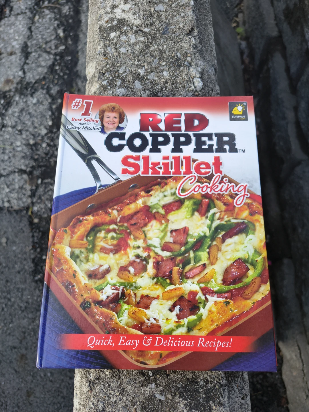 Red copper skillet cooking book