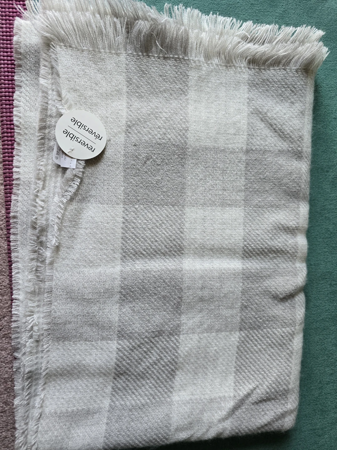 Small Reversible Checkered Throw Blanket