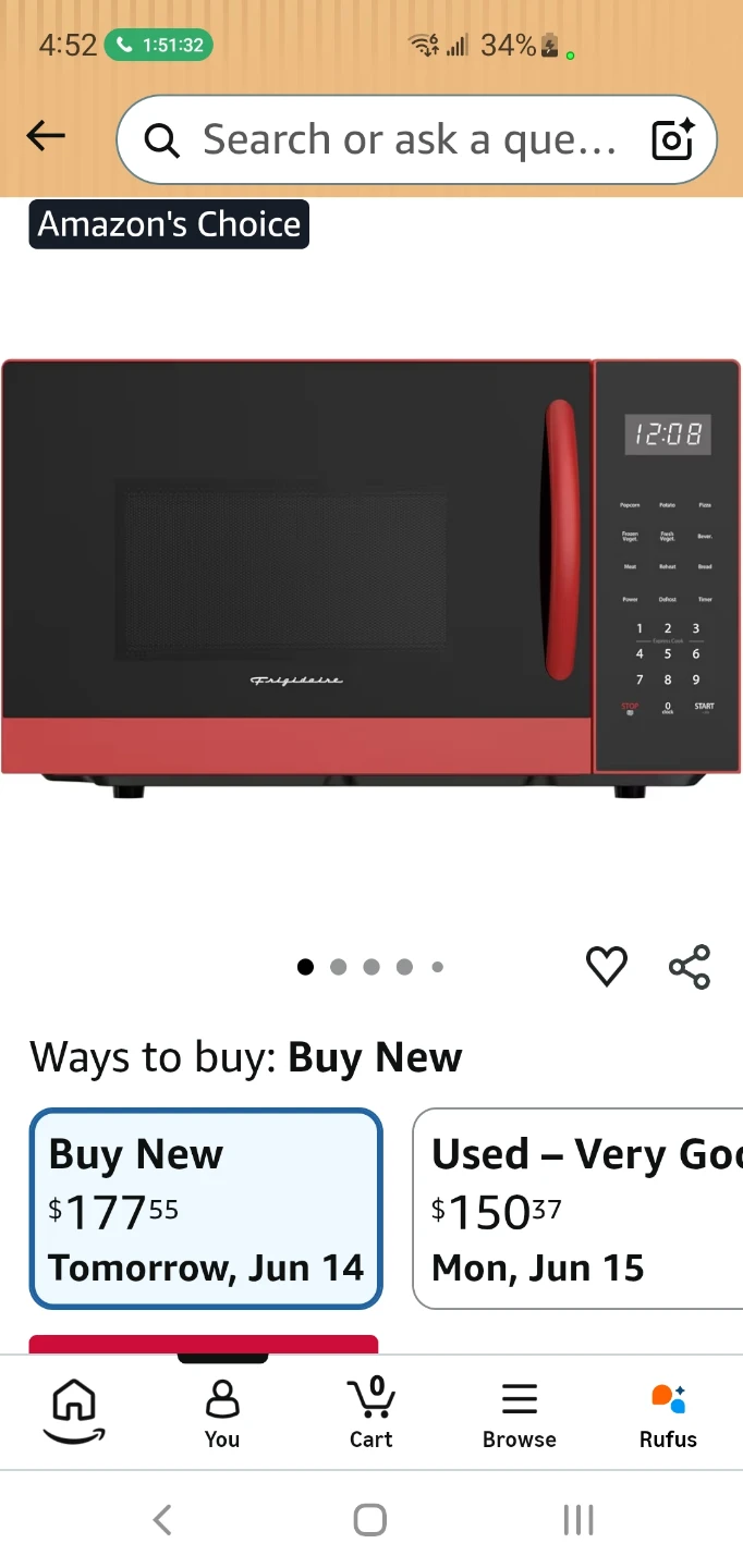 Frigidaire Microwave Oven - Red/Black