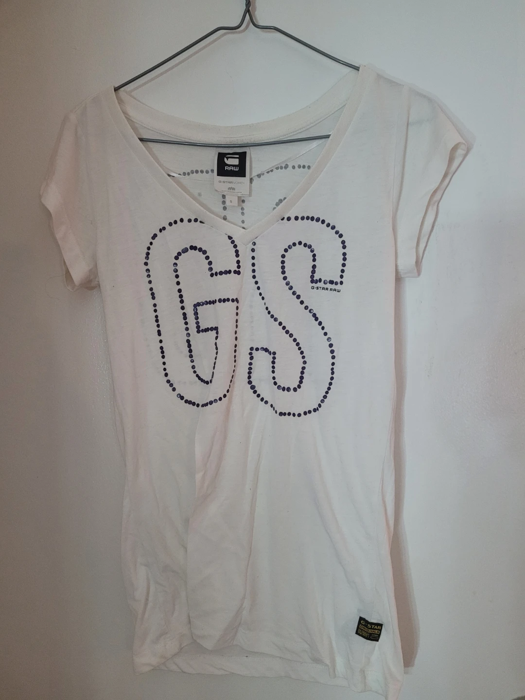 G-Star RAW White Rhinestone T-Shirt