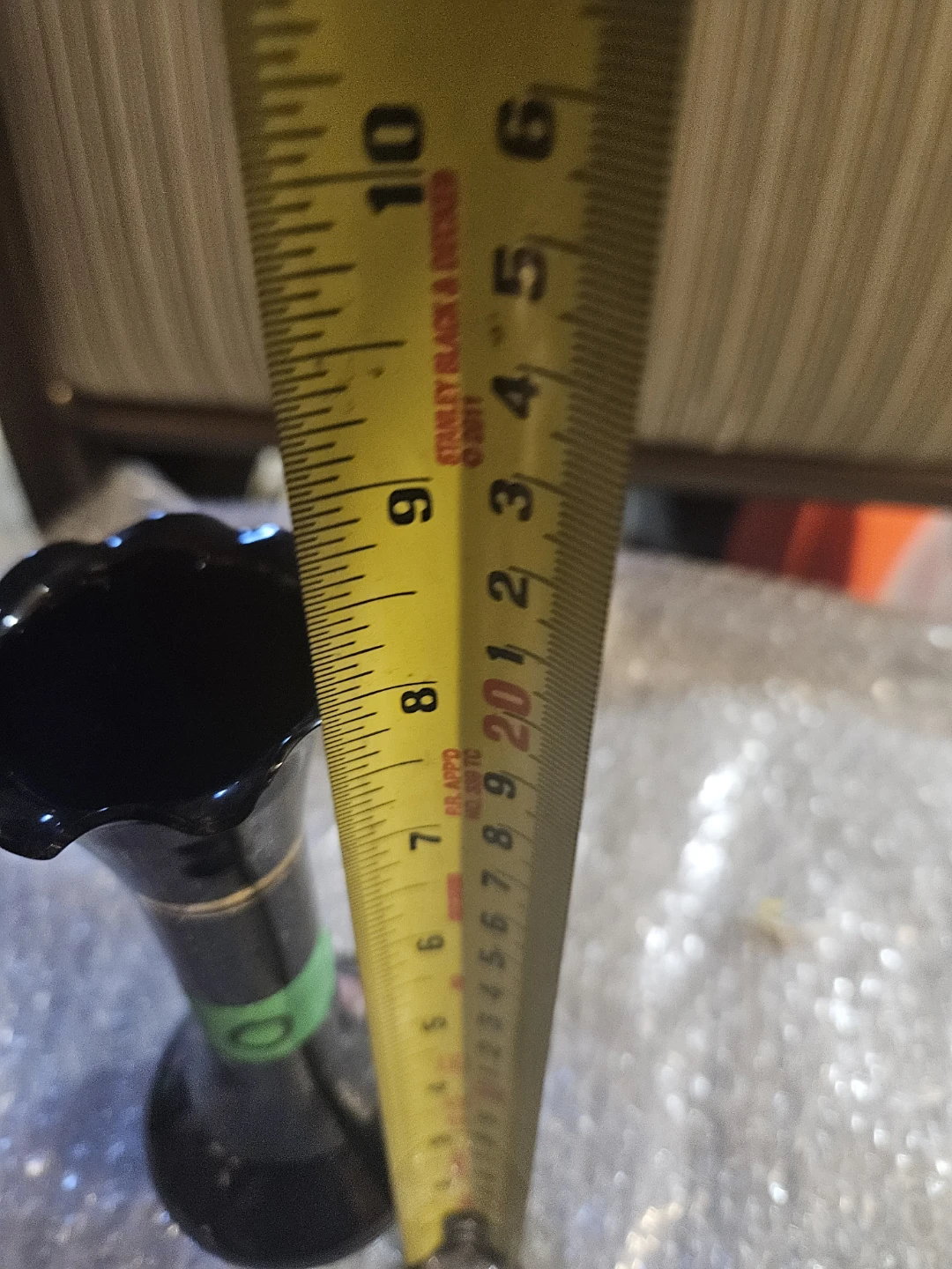 Black Glass Vase with Floral Design - photo 5