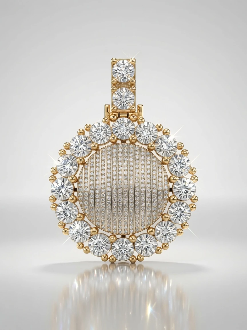 Cluster Diamond 1.50cttw Pendant in 10K Yellow Gold - photo 2