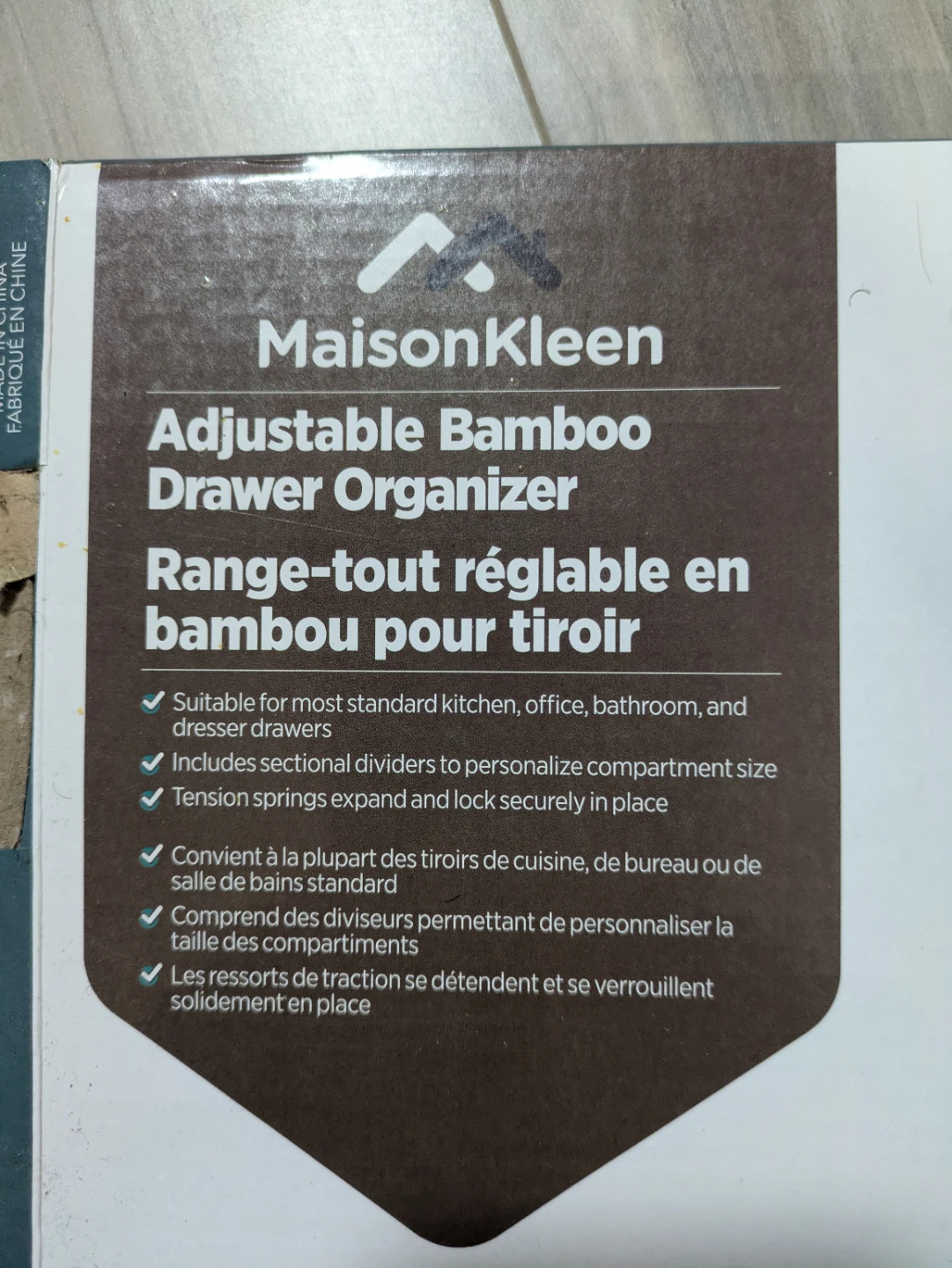 MaisonKleen Adjustable Bamboo Drawer Organizer - 10 Pieces - photo 4
