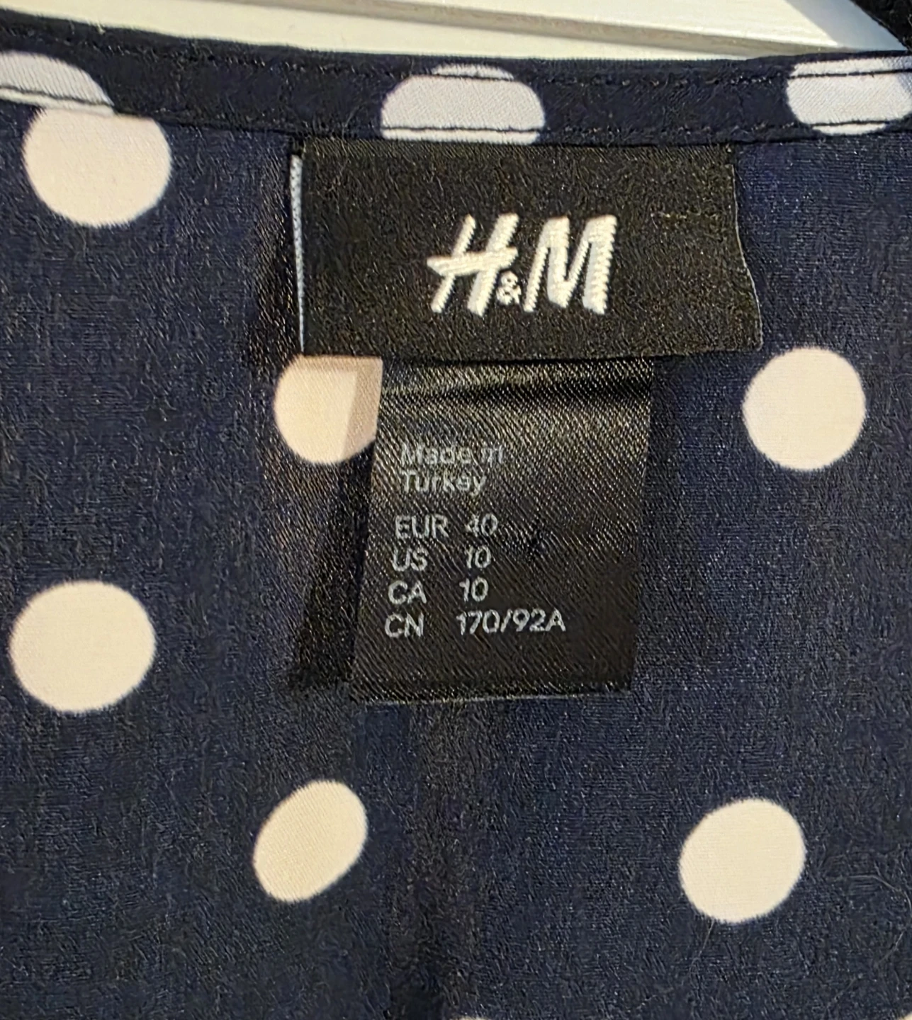 H&M Navy Polka Dot Wrap Dress Size 10 - photo 2
