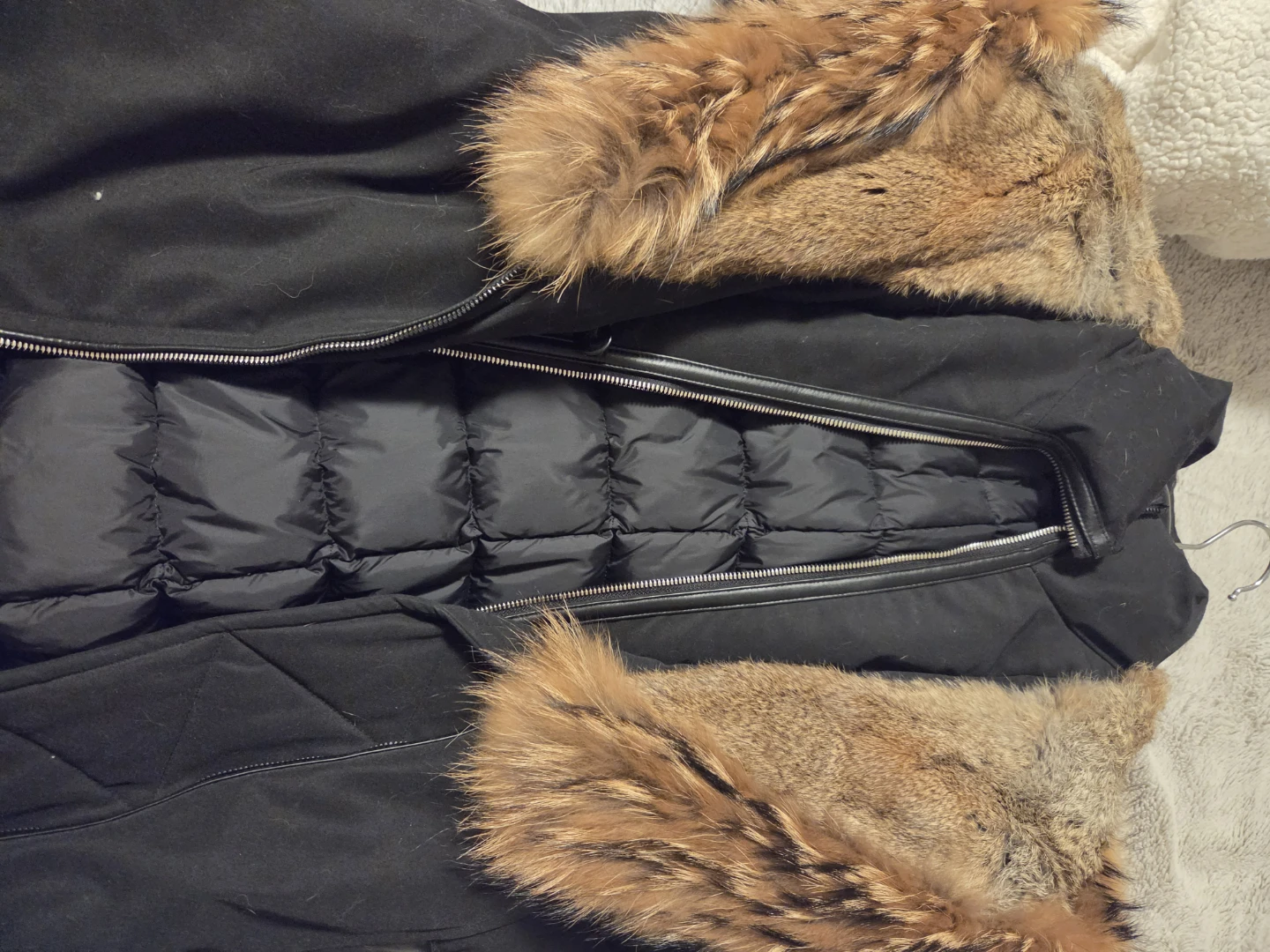 All Rudsak Black Down Parka with Fur Trim+real fur hat - photo 2