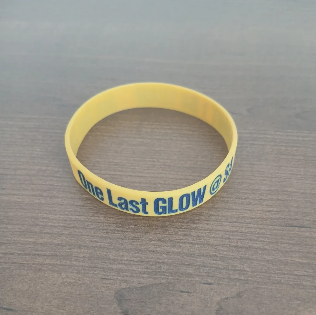 Yellow Silicone Bracelet "One Last GLOW @SA" "Admit 1 B4 12AM"