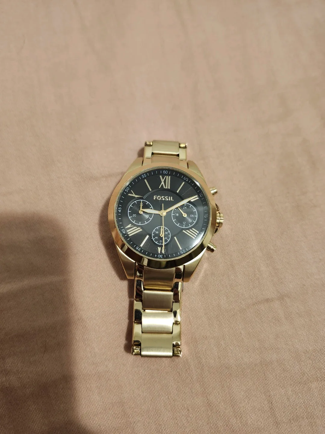 Womens Fossil Chronograph Gold Watch