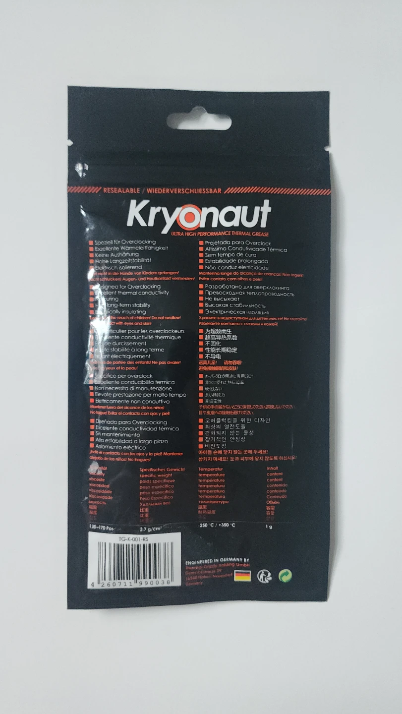 Unopened Thermal Grizzly Kryonaut Thermal Grease - photo 2