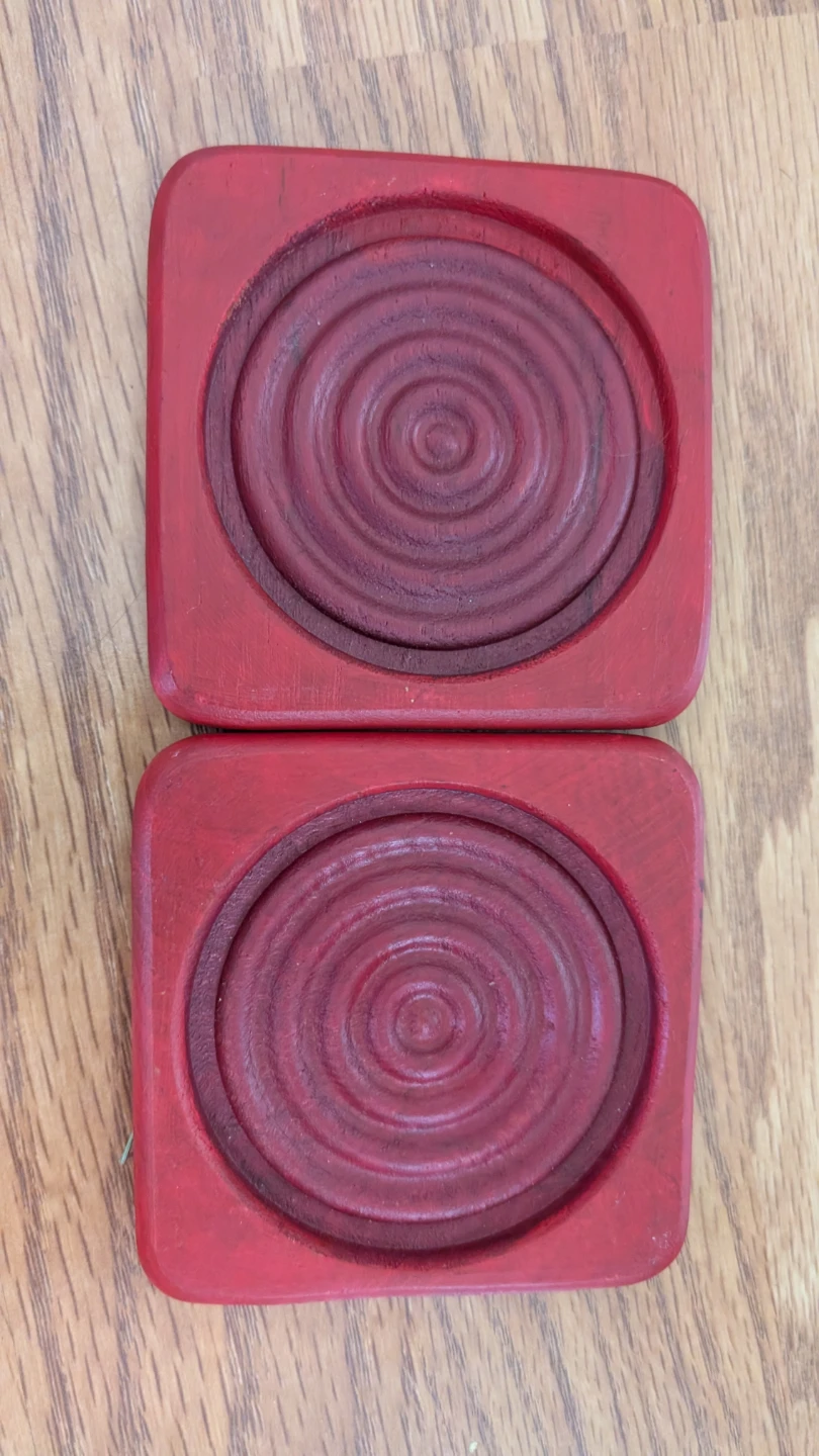 Wooden Coasters with Red Design (Set of 8) - photo 3