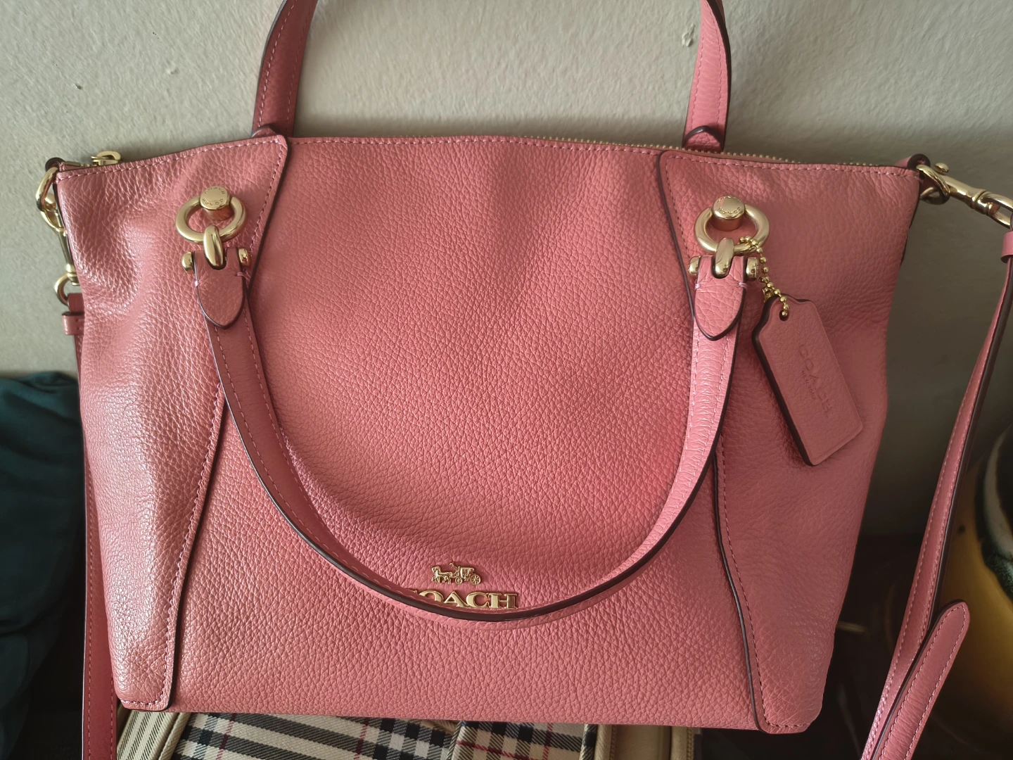 Coach Pink Leather Satchel Purse