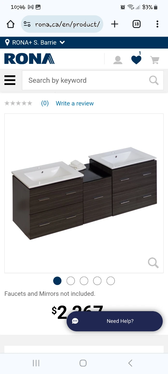 Modular Drawer Vanity Unit with Sink