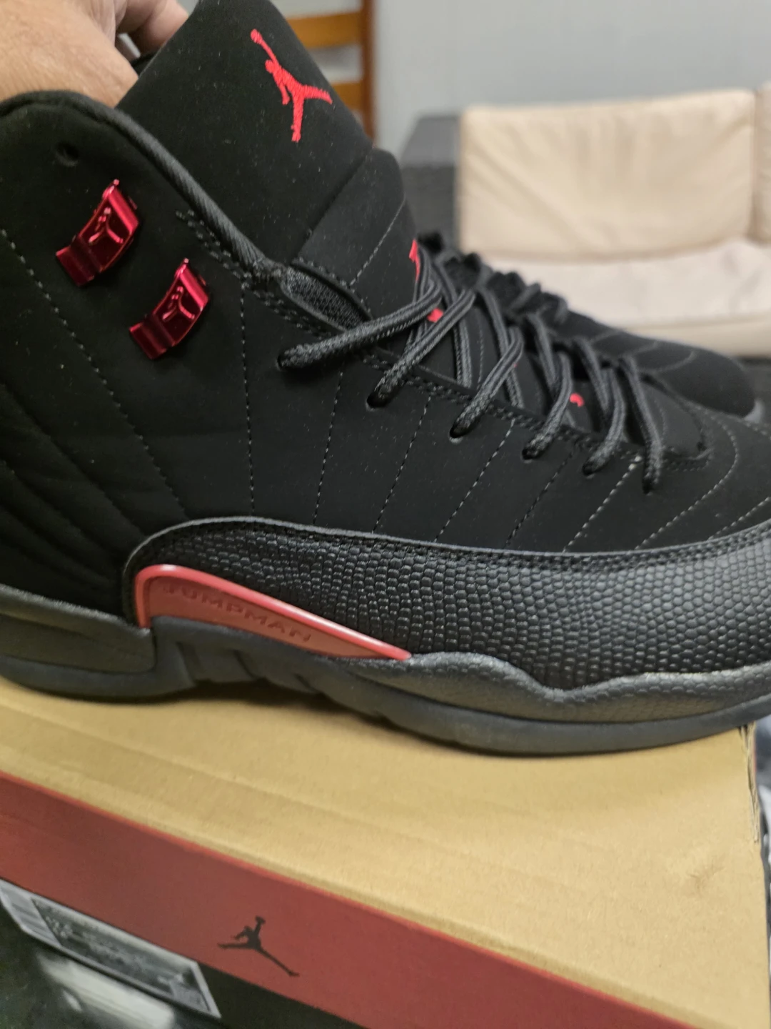 Air Jordan 12 Retro Black Red Shoes - photo 2
