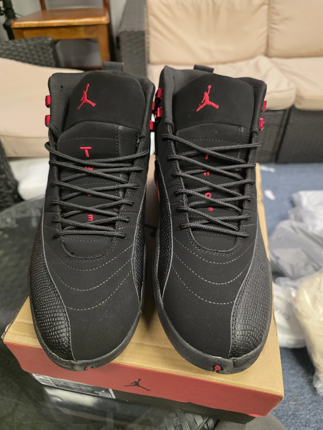 Air Jordan 12 Retro Black Red Shoes - photo 5